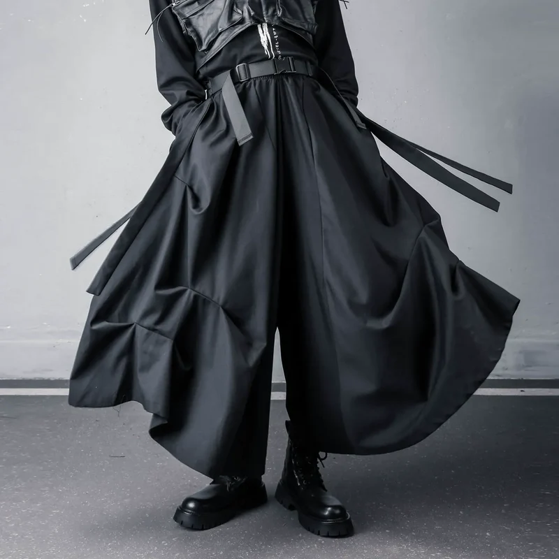 Herren Techwear Unregelmäßig drapierte lockere Rockhose