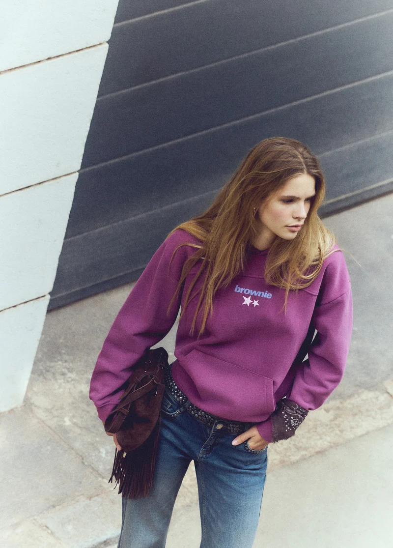 Star-print hooded sweatshirt