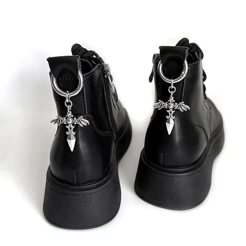 Unisex Punk Wing Cross Schuhanhänger Schuhaccessoires