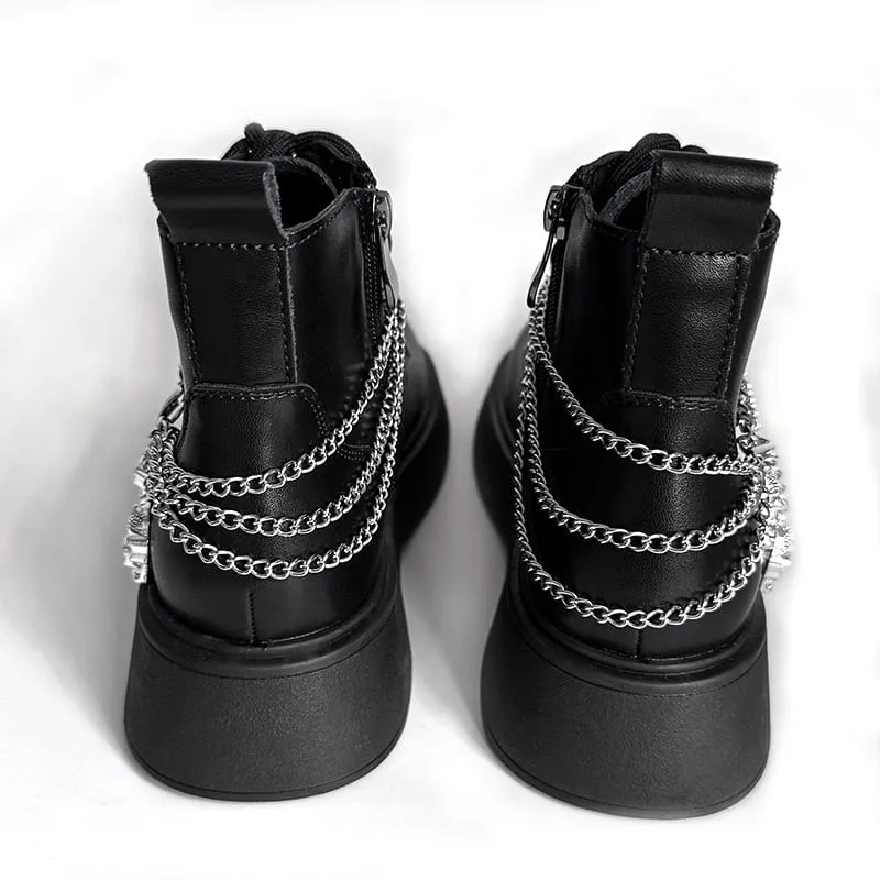 Unisex Punk Totenkopf Mehrlagige Stiefelkette Schuhaccessoires