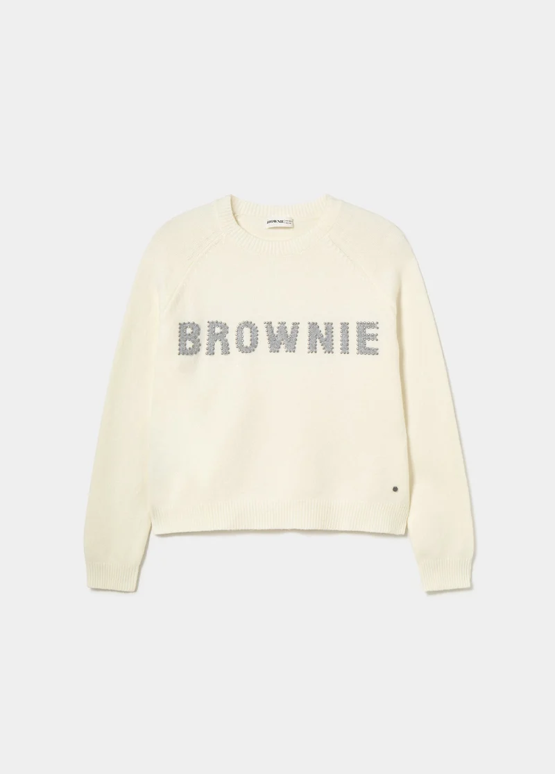 Brownie intarsia sweater