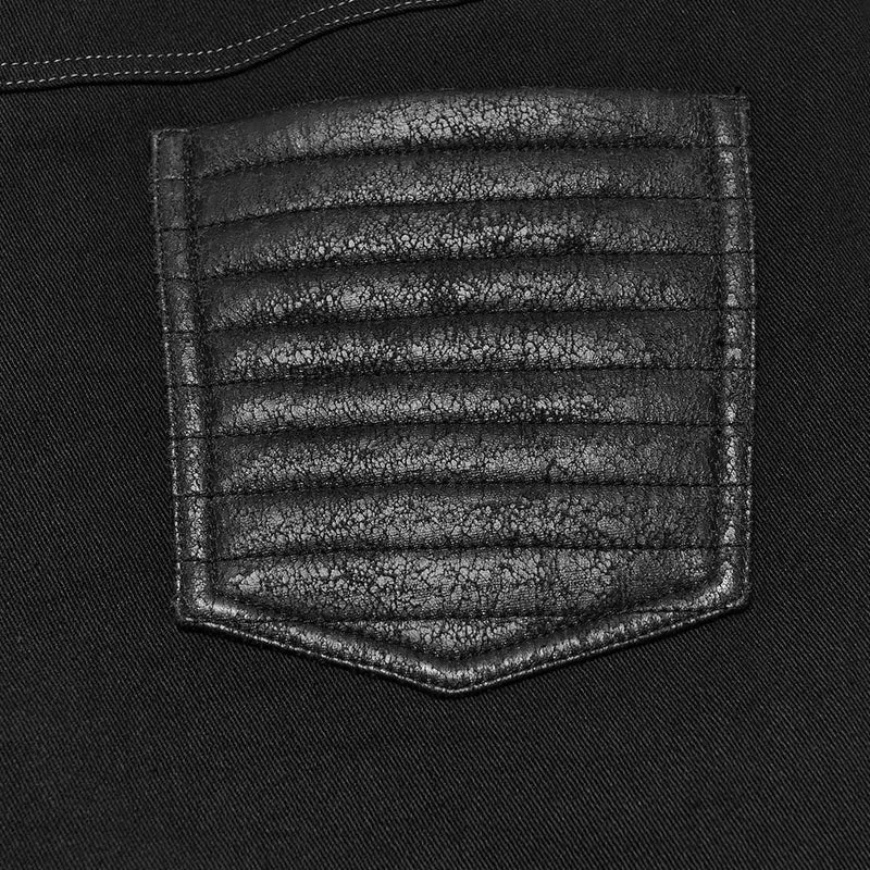 Punk-Stepphose für Herren mit Nieten und Patchwork-Design