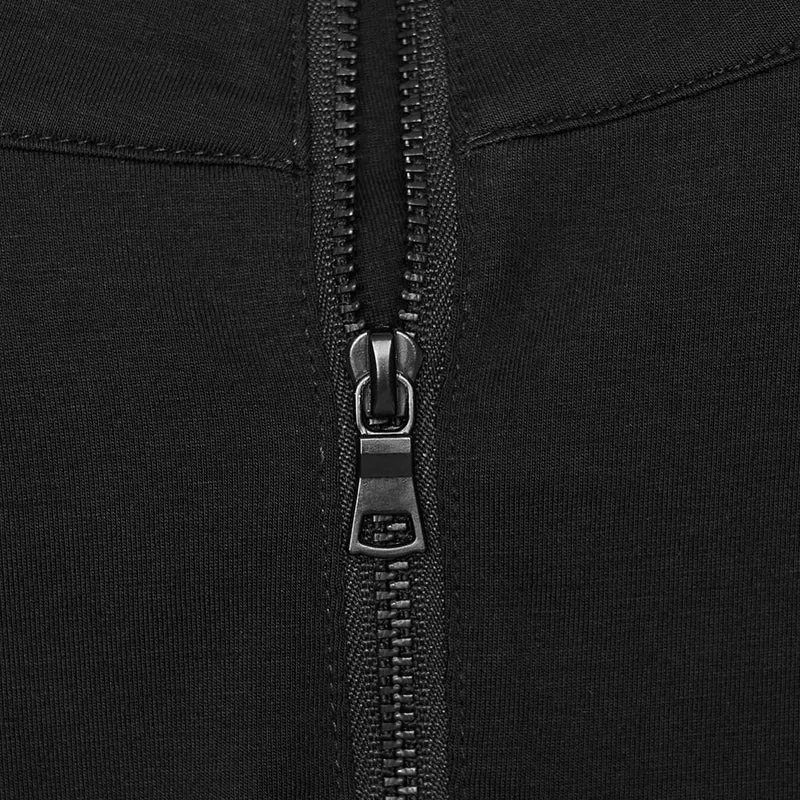 Gothic Herren-Langarmshirt mit Stehkragen, Reißverschluss hinten und langen Ärmeln