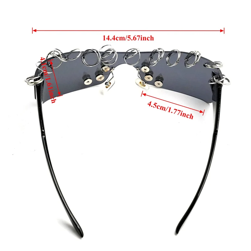 Unisex Cyberpunk Sonnenbrille mit Nietenring