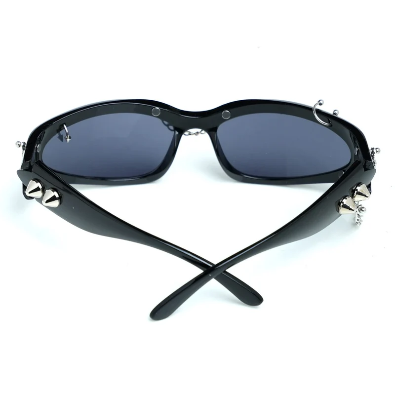 Unisex Cyberpunk Star Stachelbrille mit Ketten