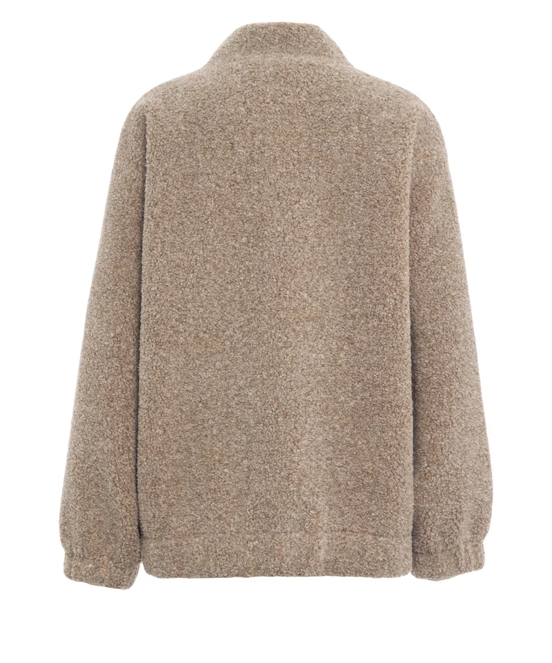 Giacca teddy con collo alto
