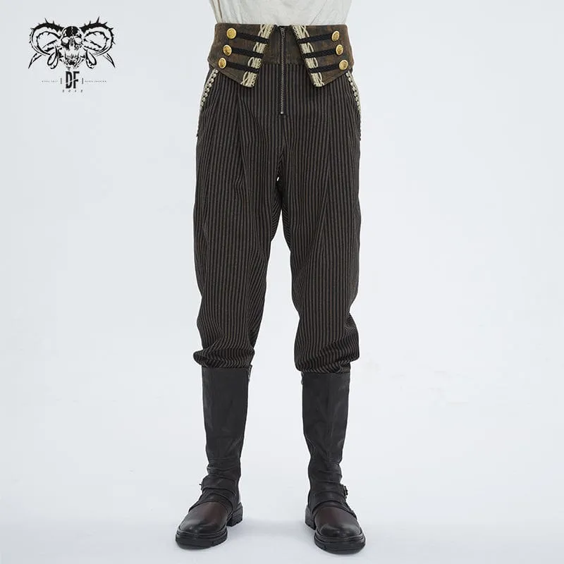Herren-Gothic-Hose aus Kunstleder mit Splice-Streifen