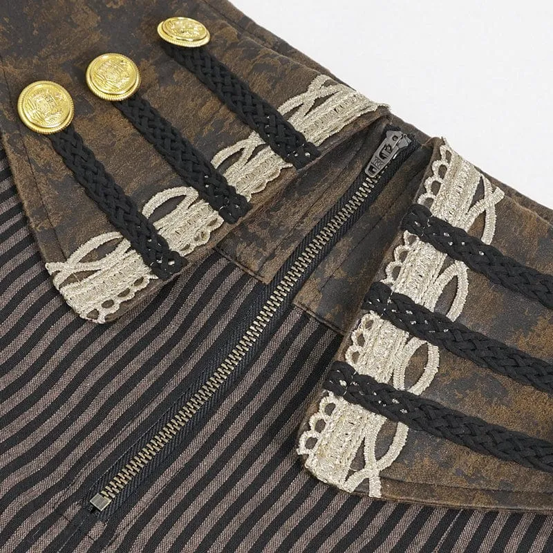 Herren-Gothic-Hose aus Kunstleder mit Splice-Streifen