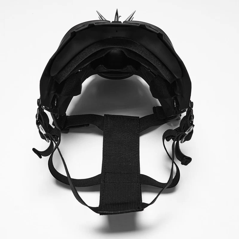 Herren-Cyberpunk-Maske mit Stachelkette und Ring