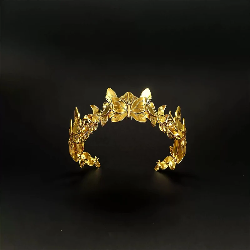 Gothic-Ring für Damen mit 3D-Schmetterling und offenem Band