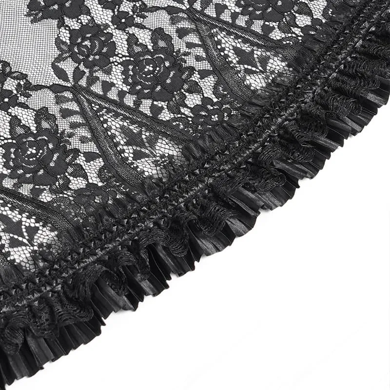 Gothic-Ärmel mit floraler Spitze und Rüschen für Damen