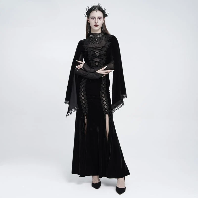 Gothic-Choker für Damen mit Spinnenmotiv, Perlenkette und Spitze
