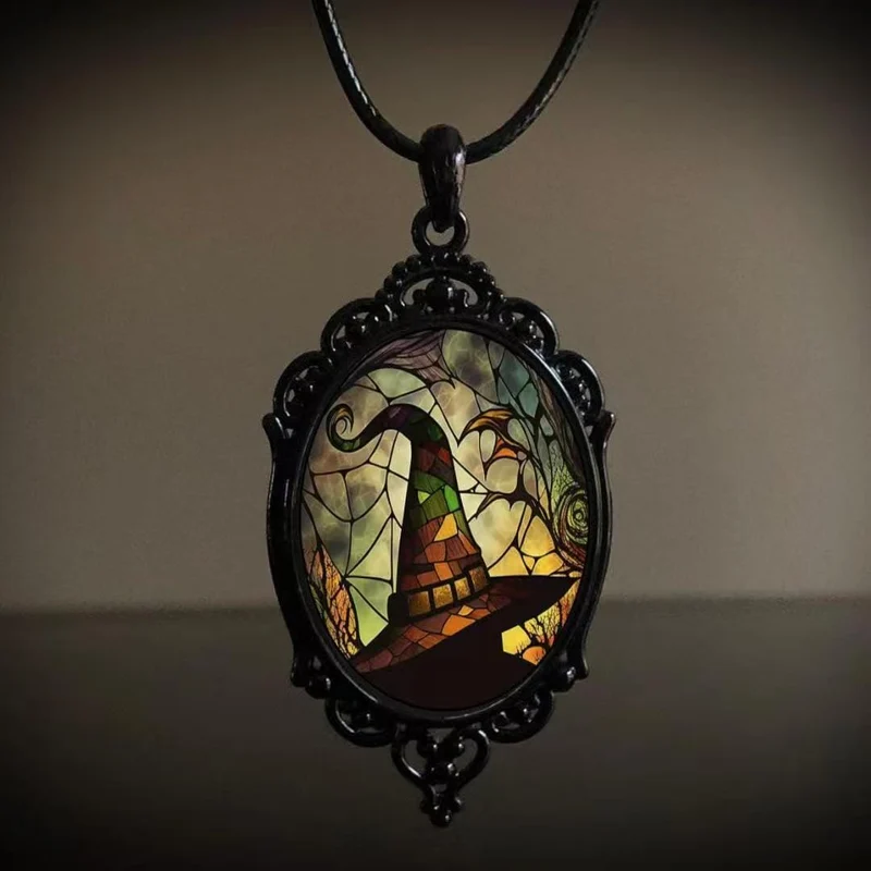 Gothic-Retro-Hexenhalskette für Damen – Halloween-Accessoire