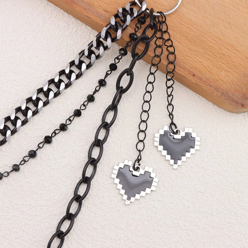 Unisex Punk Herz Mehrlagige Taillenkette