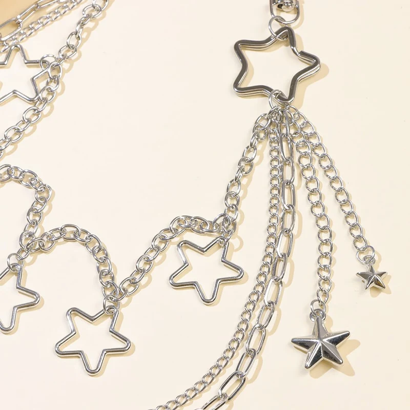 Unisex Punk Star Mehrlagige Taillenkette