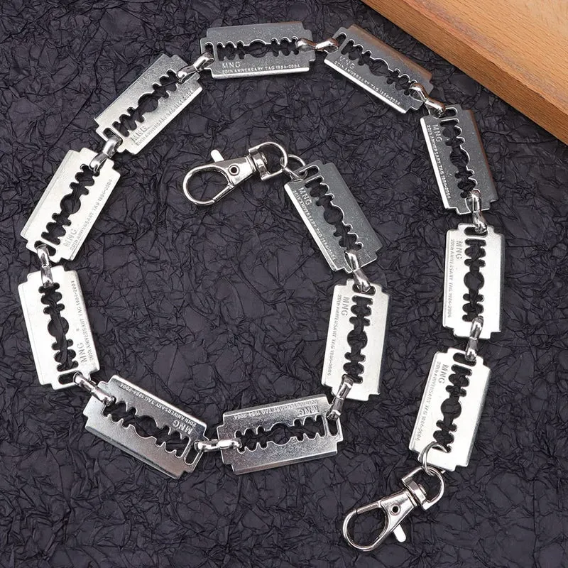 Unisex Punk Dekorative Rasierklingen-Taillenkette
