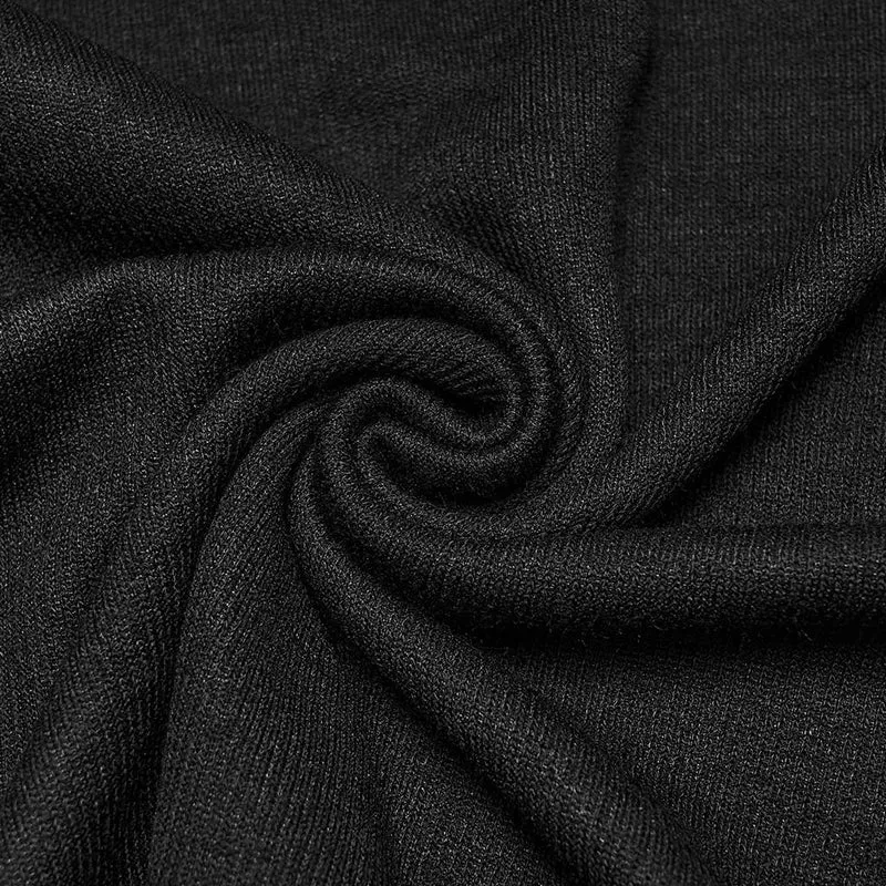 Punk-Herren-Langarmshirt mit Nieten, Ösen, Reißverschluss und Stehkragen