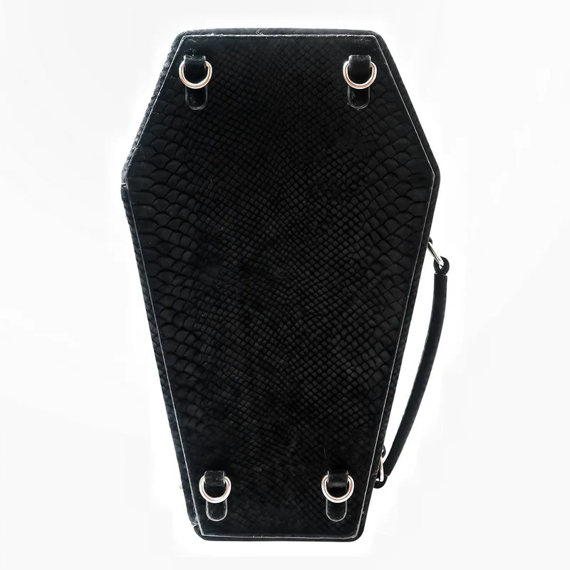 Gothic-Sargtasche für Damen, rot-kariert