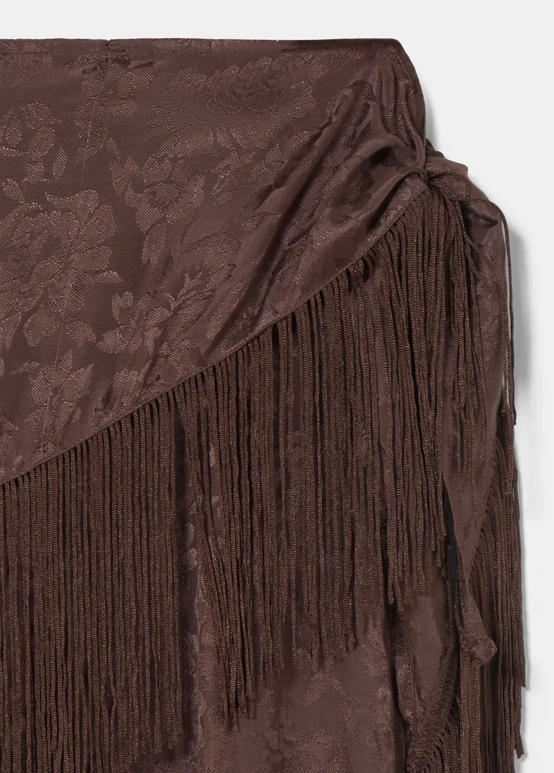 Harem pants with fringed scarf
