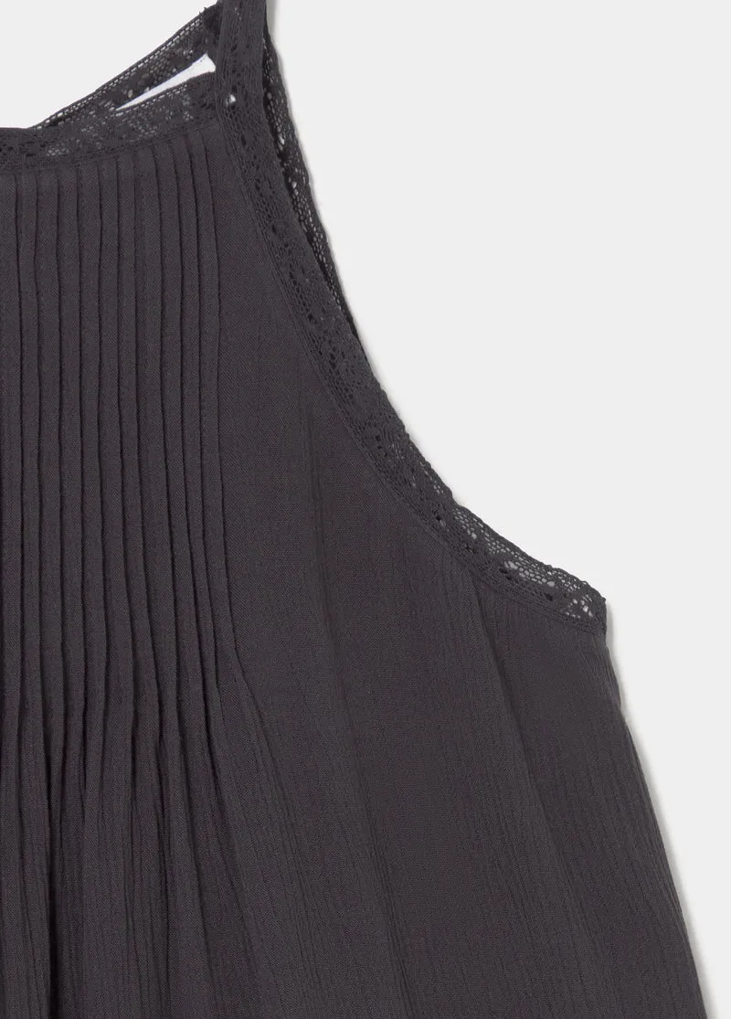Halter top with shirring