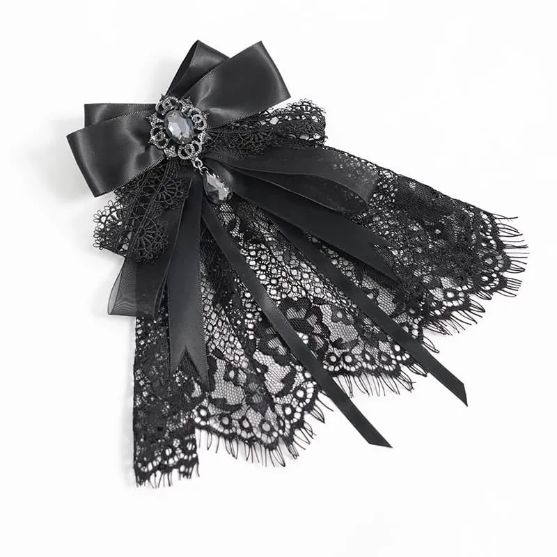 Gothic-Halskette für Damen mit Schleife, floraler Spitze