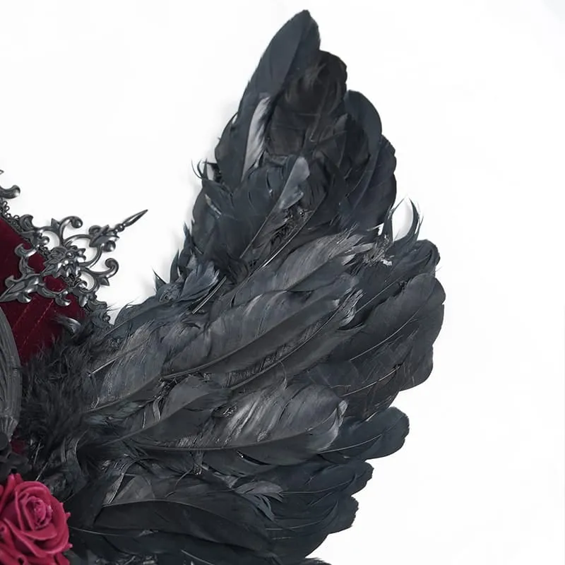 Gothic-Kopfschmuck mit Rosenfedern für Damen