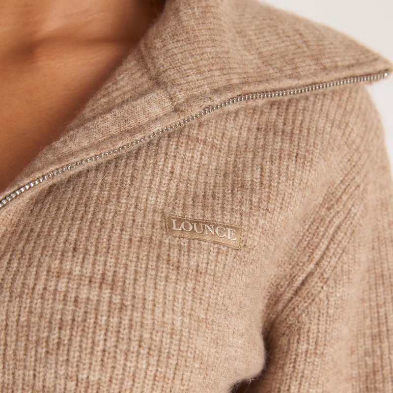 Strukturierte Strickjacke - Keks