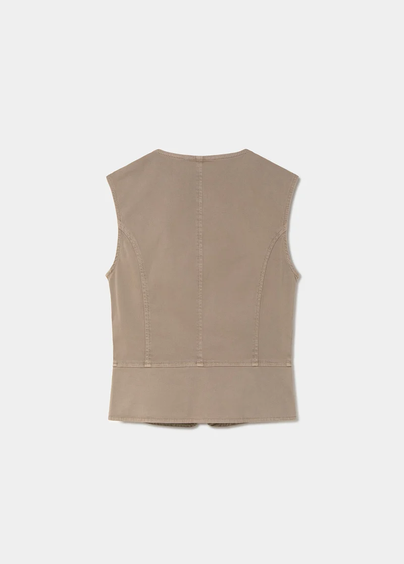 Short-sleeve button-up top