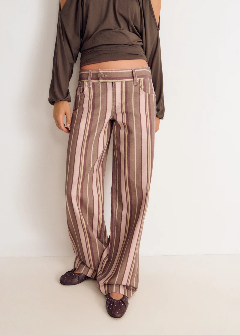 Striped print trousers