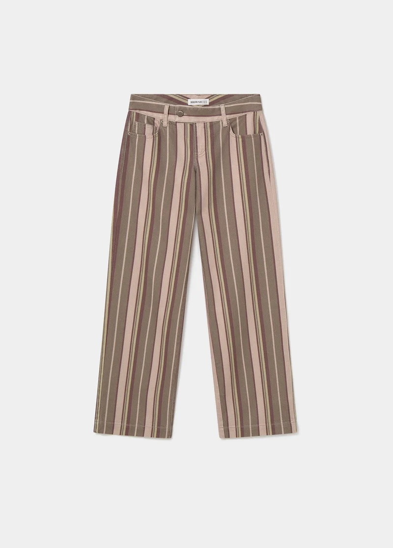 Striped print trousers