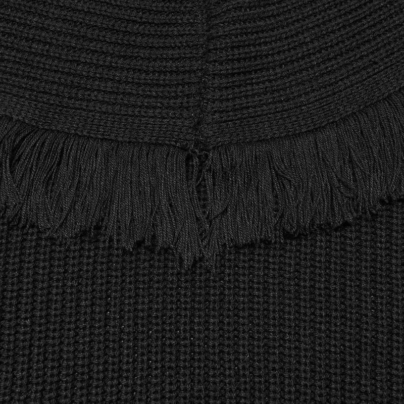 Gothic-Strickjacke für Herren mit Blumenmuster, geprägten Knöpfen, großer Tasche, Reverskragen und Fransen