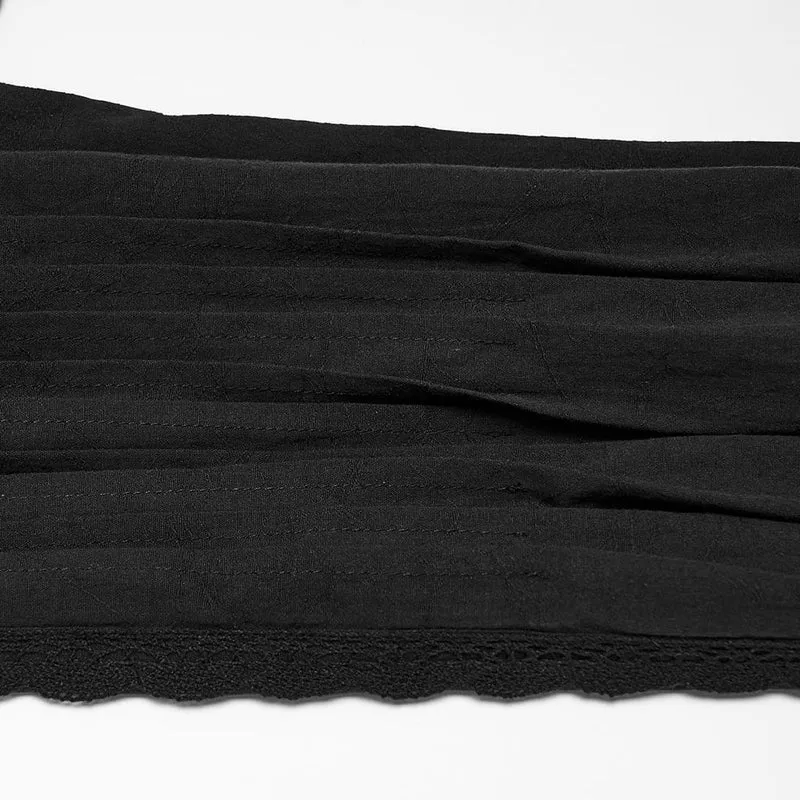 Gothic-Herrenhemd mit Schnürung, Faltenkragen und Laternenärmeln