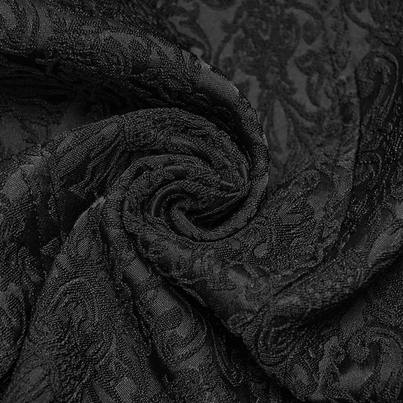 Gothic-Weste für Herren mit zweifarbigem Revers, Jacquard-Muster und asymmetrischem Schnitt