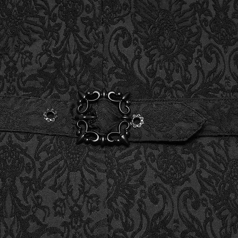 Gothic-Revers-Jacquard-Weste für Herren mit asymmetrischem Frackkragen