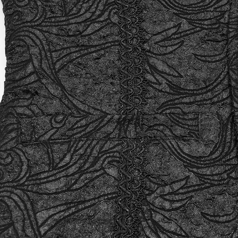 Gothic-Weste für Herren, doppelreihig, Jacquardmuster