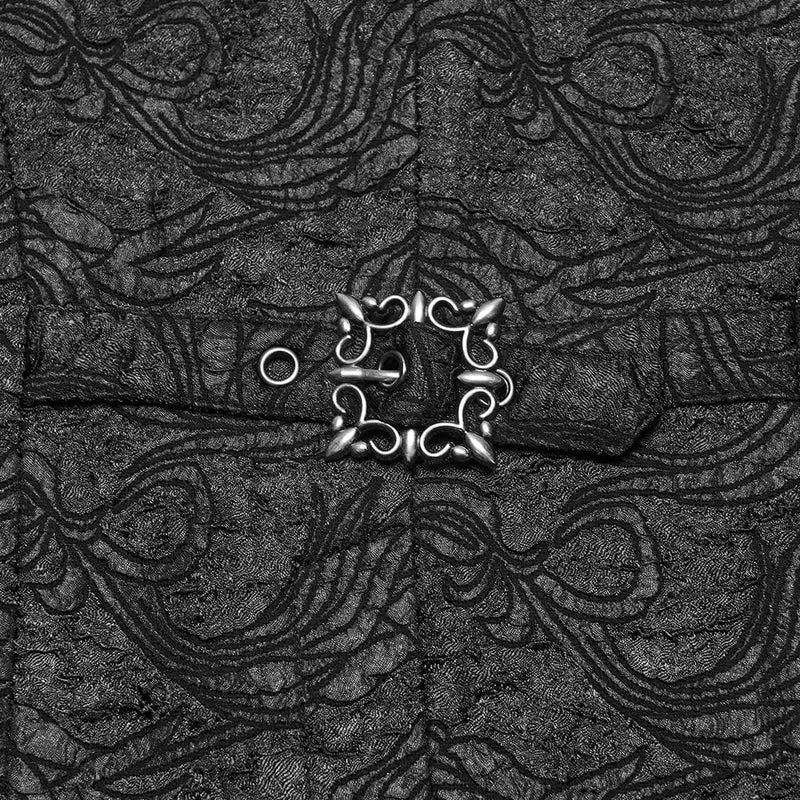 Gothic-Weste für Herren, doppelreihig, Jacquardmuster