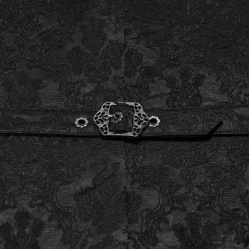Gothic-Weste für Herren mit bestickter, überlappender Knopfleiste und Schnalle aus Jacquard