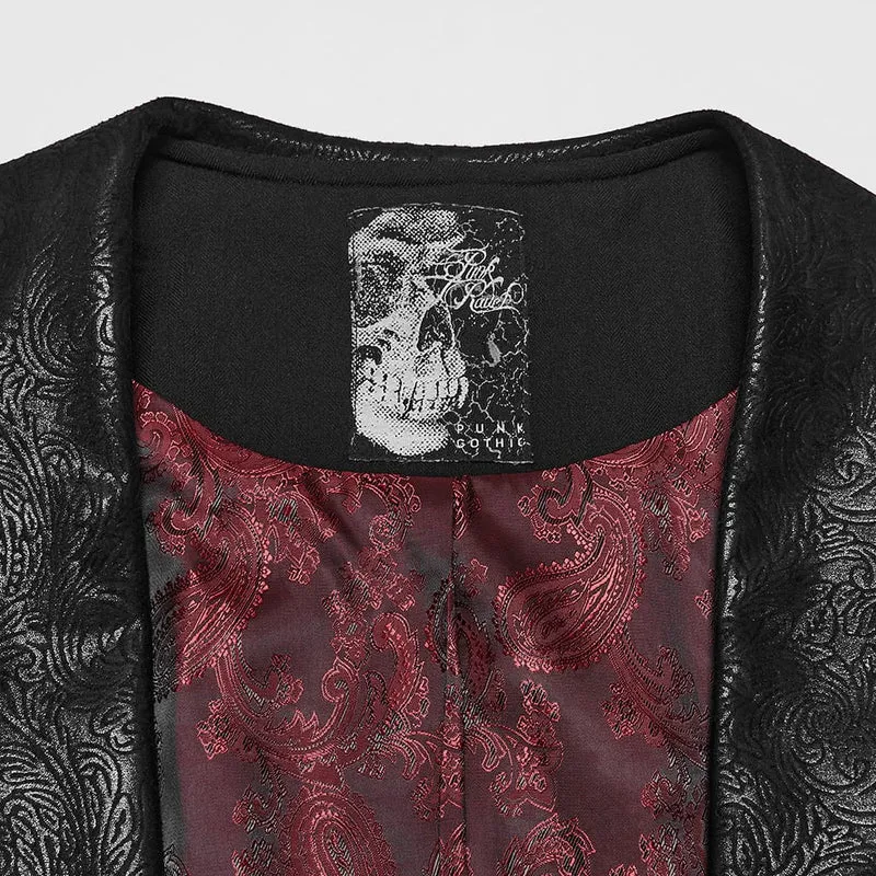 Gothic-Weste für Herren, doppelreihig, mit spitz zulaufendem Saum und Revers