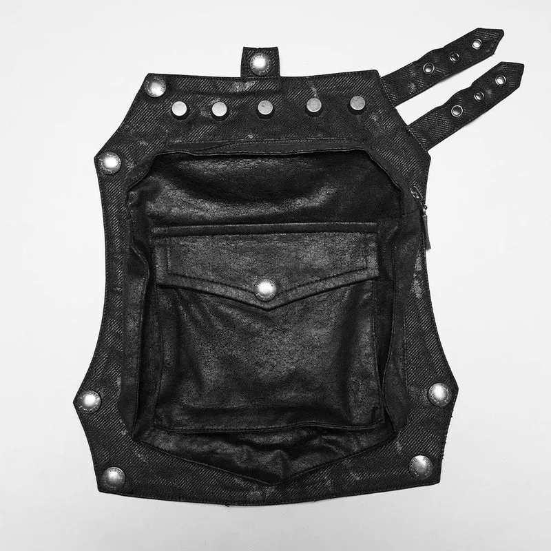 Damen-Rock mit Cyberpunk-Print, Mesh-Einsätzen und abnehmbarer Tasche