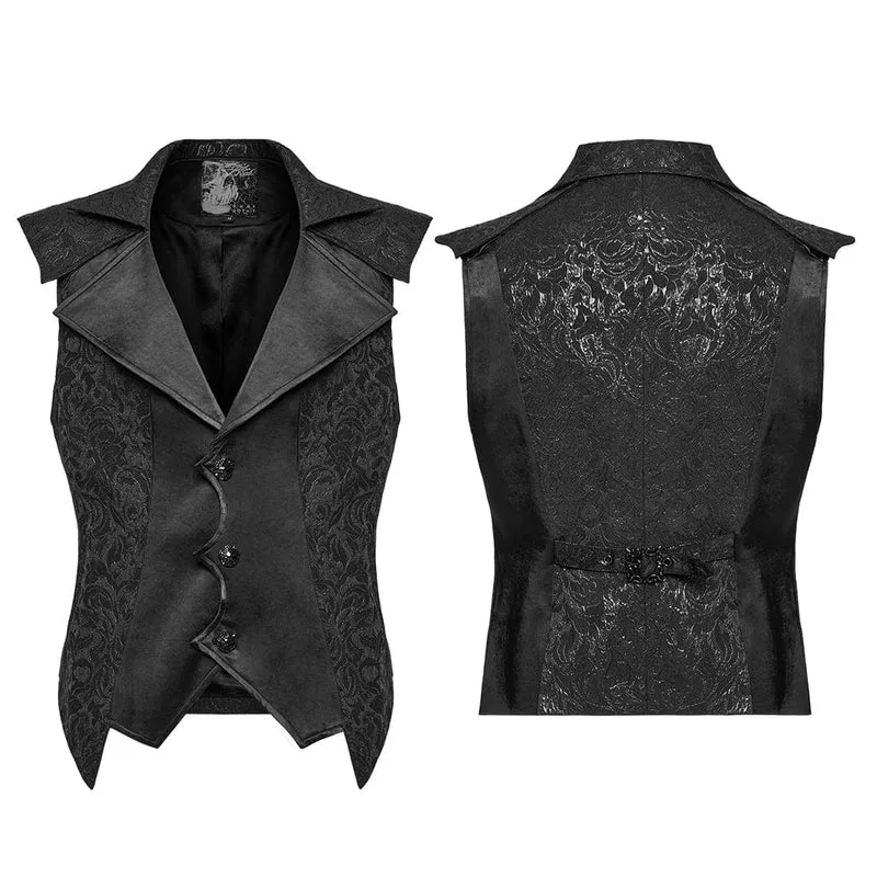 Gothic Jacquardweste mit fledermausartigem Saum für Herren