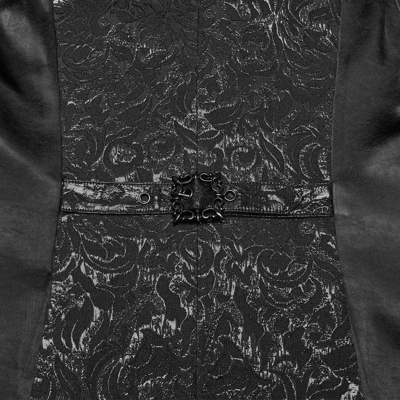 Gothic Jacquardweste mit fledermausartigem Saum für Herren