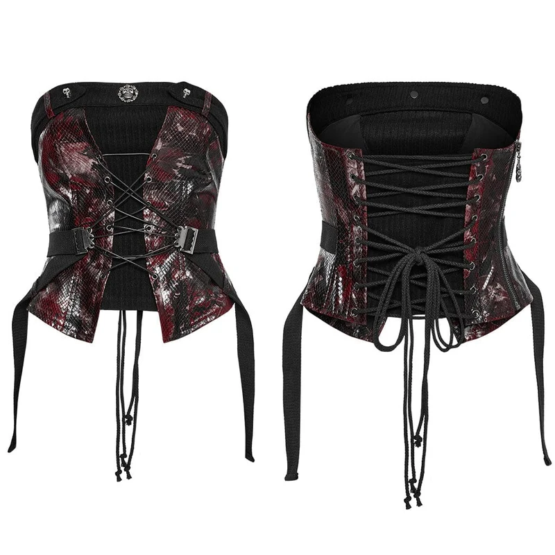 Überbrustkorsett mit Punk-Schlangenmuster für Damen