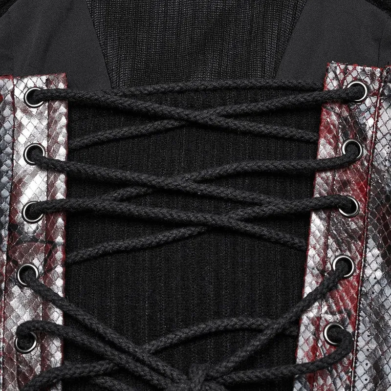 Überbrustkorsett mit Punk-Schlangenmuster für Damen