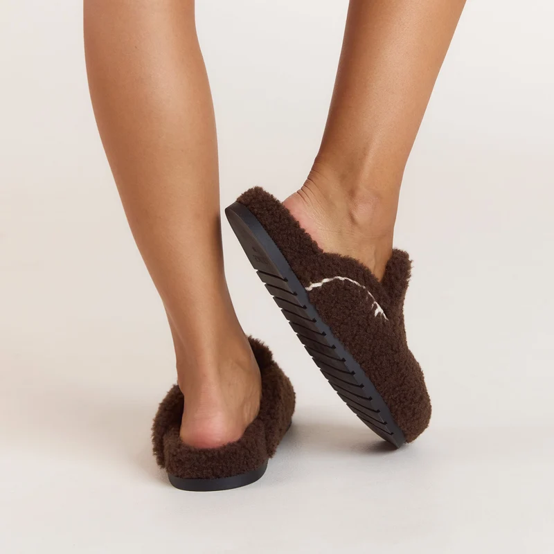 Anya Mule-Hausschuhe - Schokolade