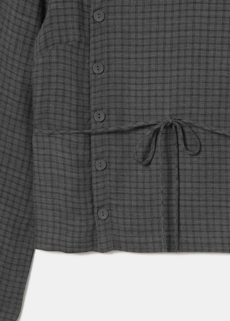 Checked blouse with button details