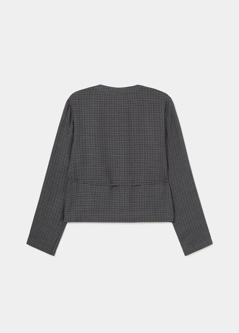 Checked blouse with button details