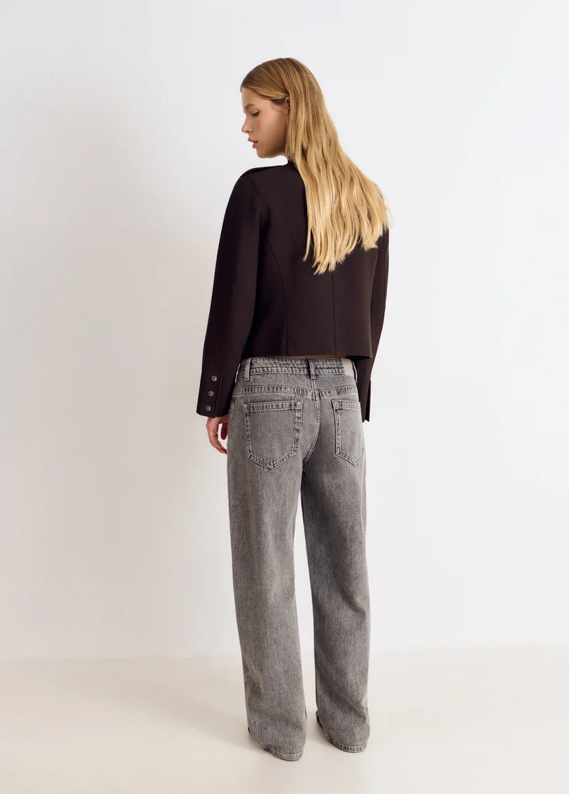 Mid-rise barrel-leg jeans