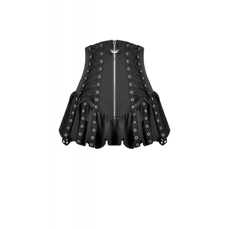 Punk-Shorts mit Ösen und Reißverschluss für Damen