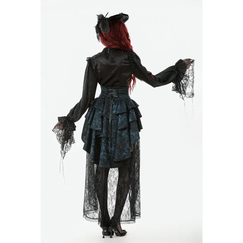 Gothic-Rock mit unregelmäßigem Saum und Schnalle für Damen