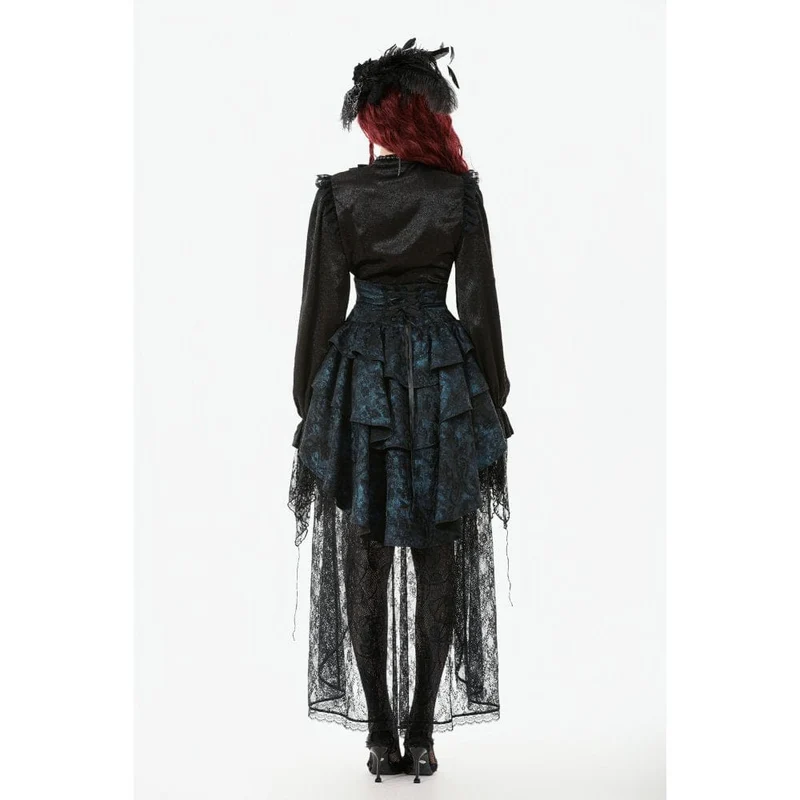 Gothic-Rock mit unregelmäßigem Saum und Schnalle für Damen
